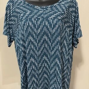 Old Navy Blue and White Short Sleeve Tee